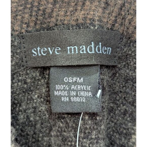 Steve Madden Mondrian Colorblocked Capelack Black & Gray Poncho OSFM NWT - Picture 6 of 6